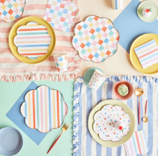 Meri Meri - 8 Pappteller groß "Muster" Pastell Meri Meri - 8 Pappteller groß "Muster" Pastell