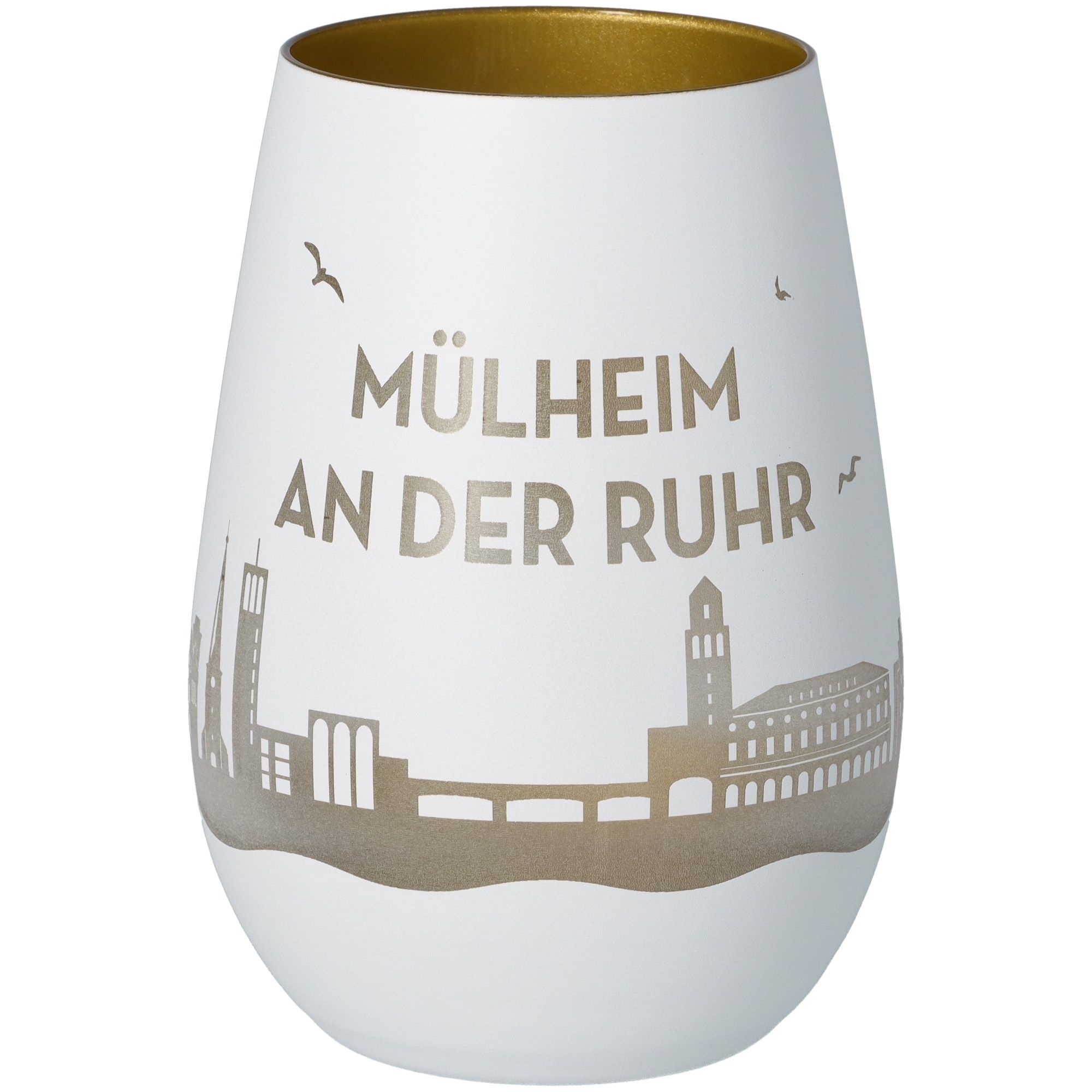 ab5d913043c8e49f9021574ded8bc14e65b1dc67 Windlicht Skyline Mülheim an der Ruhr Weiß/Gold