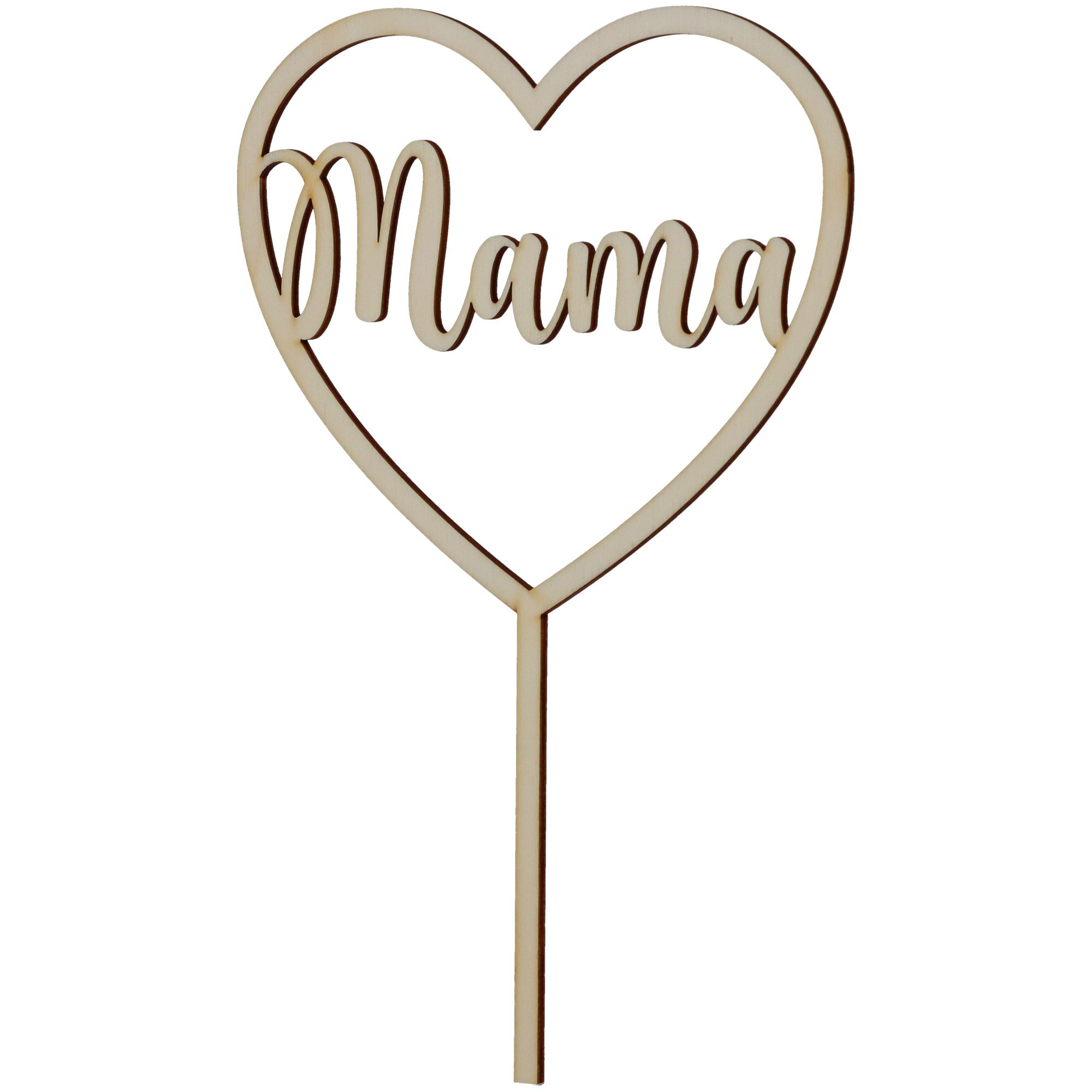 Cake Topper "Mama" Herz groß aus Holz