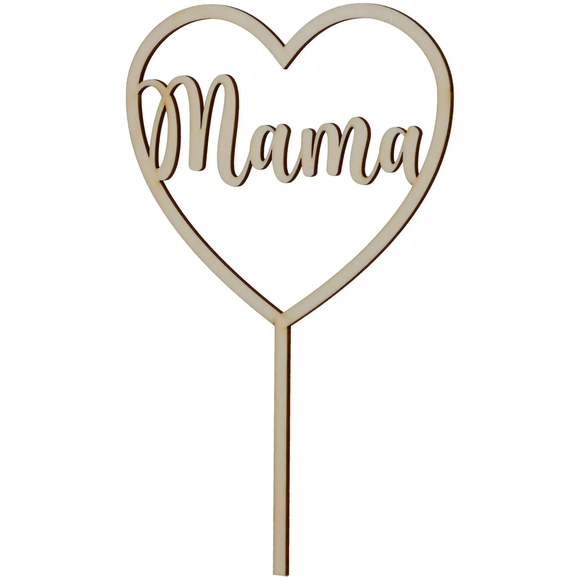 Cake Topper "Mama" Herz groß aus Holz