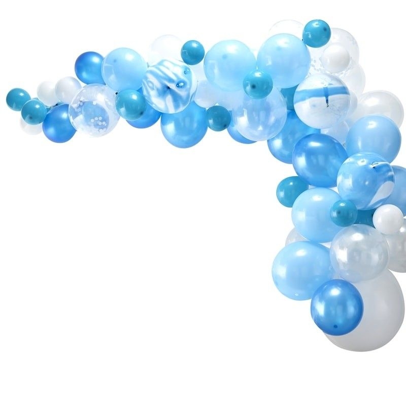 DIY Ballongirlande zum selberbauen - Blau & Weiß
