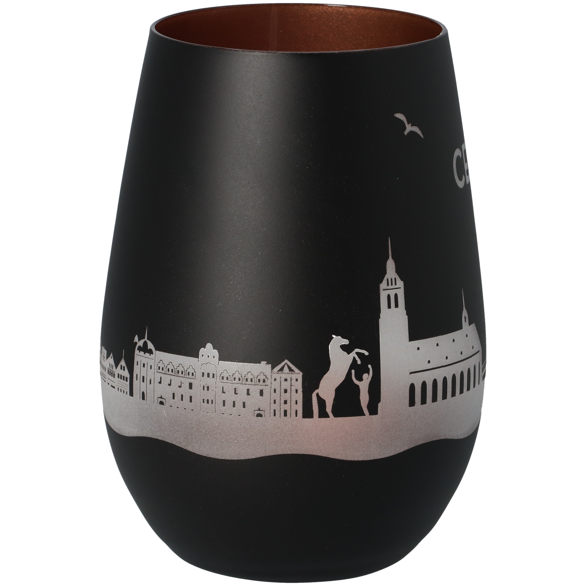 Windlicht Skyline Celle Schwarz/Bronze