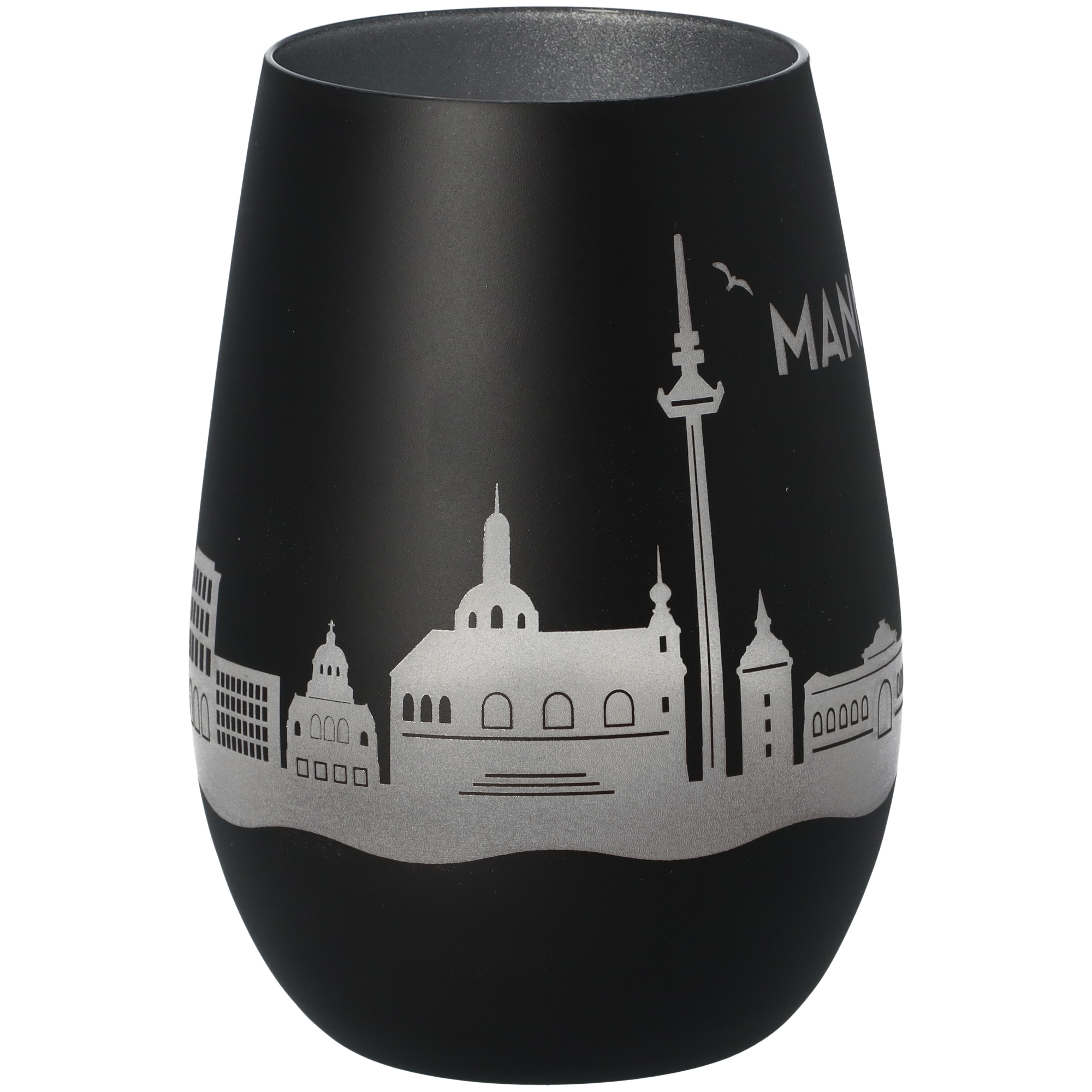 Windlicht Skyline Mannheim Schwarz/Silber Windlicht Skyline Mannheim Schwarz/Silber