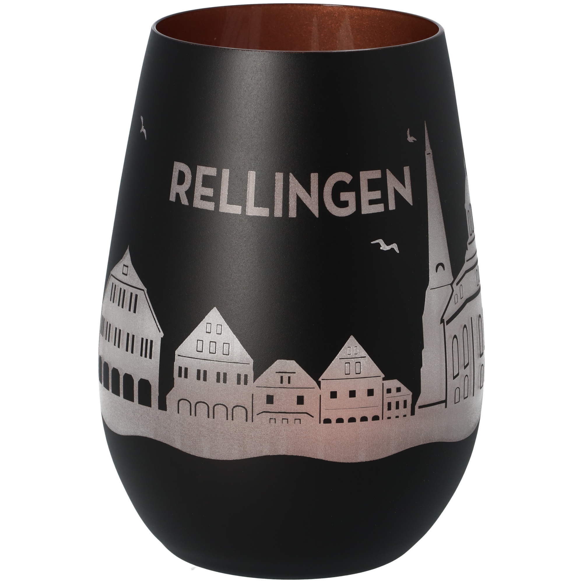 Windlicht Skyline Rellingen Schwarz/Bronze