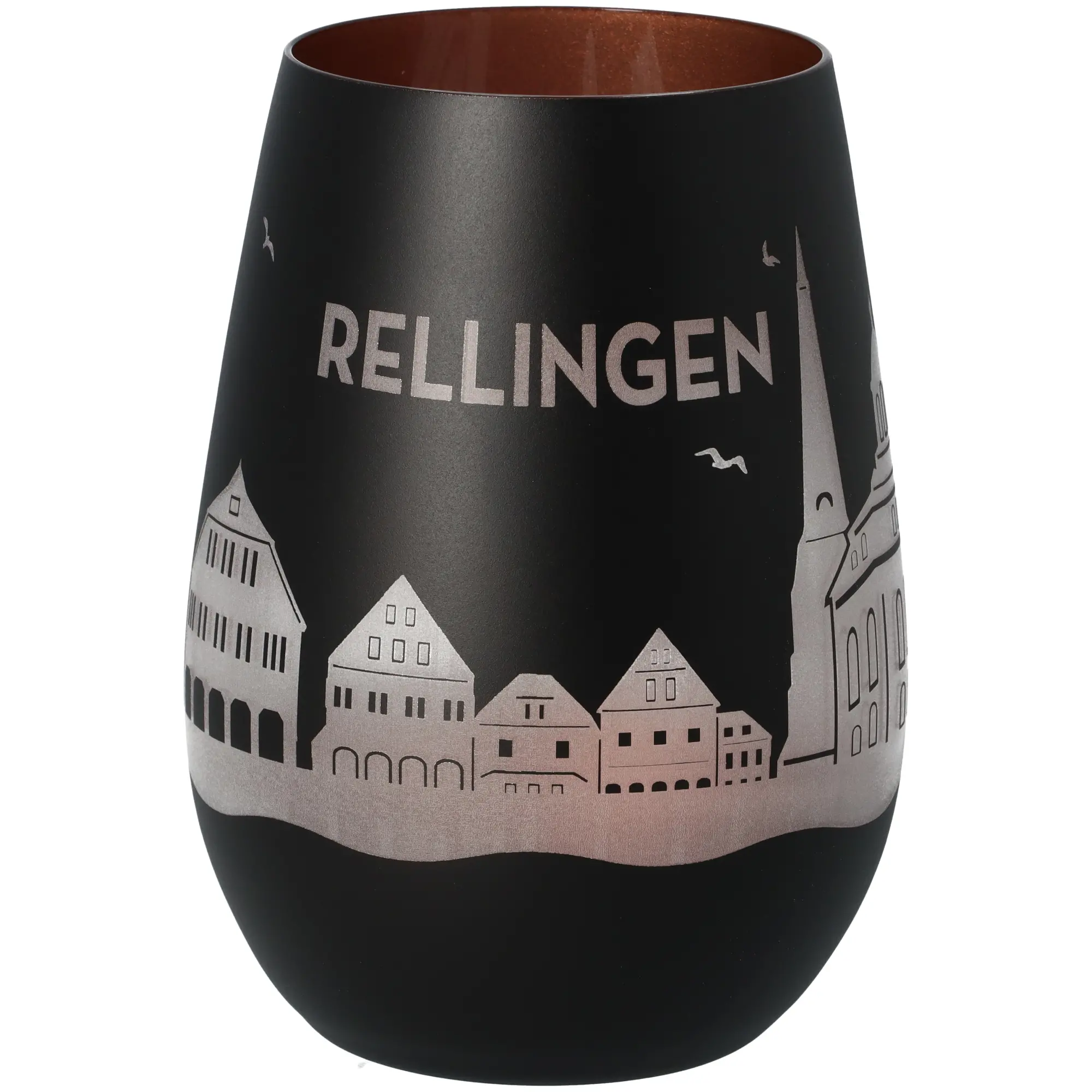 Windlicht Skyline Rellingen Schwarz/Bronze