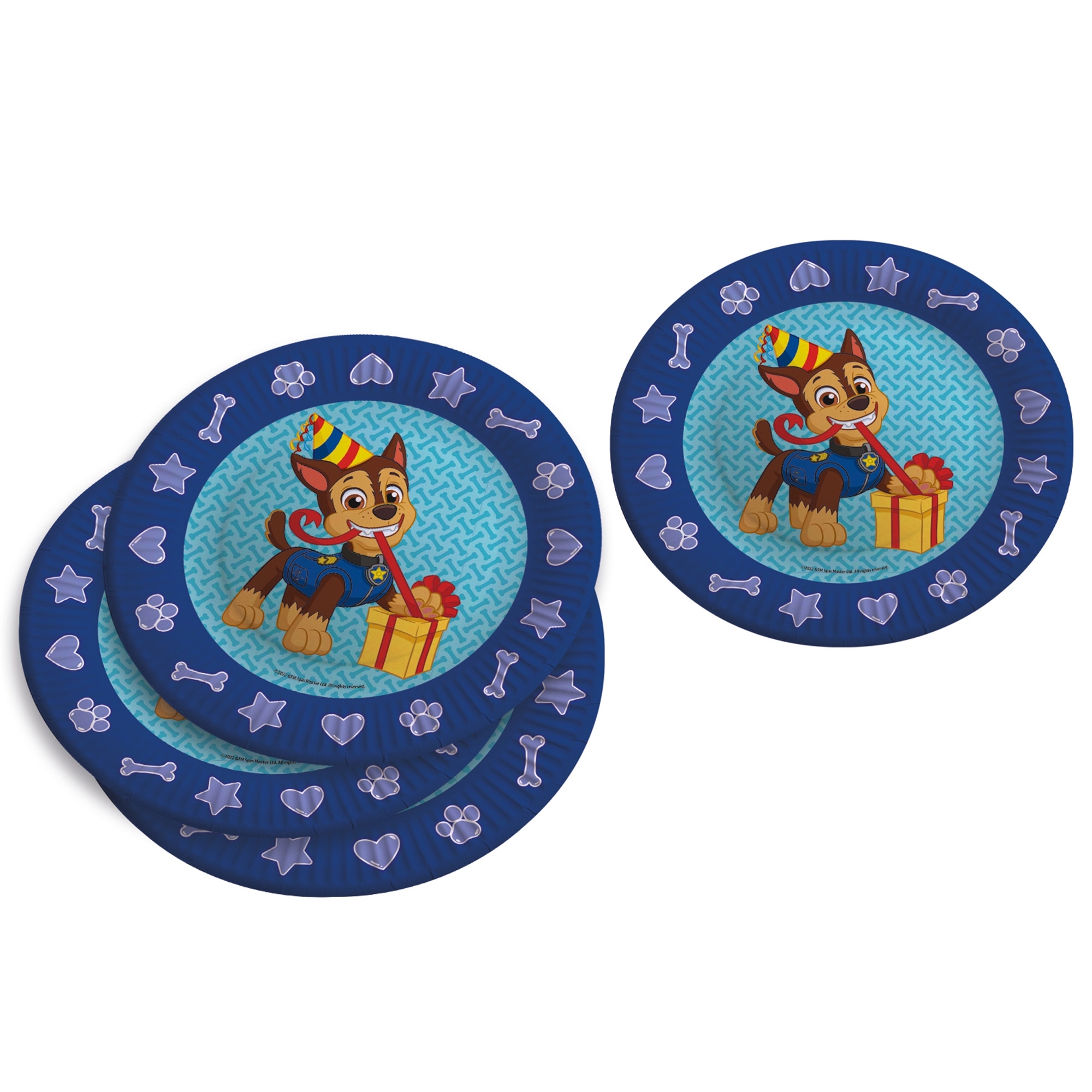 e2217b439c089ba8b621c772b949e4d14ad33958 Paw Patrol - 6 Pappteller in Blau