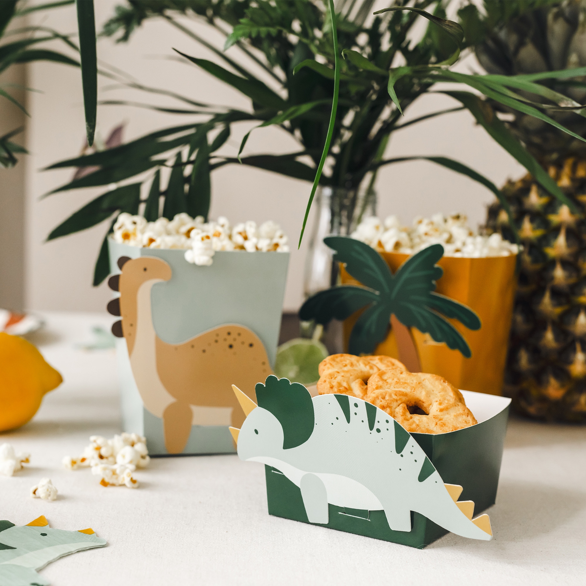 Snackboxen "Dinosaurier" 6 Stück Pflanze, Essen, Imbiss