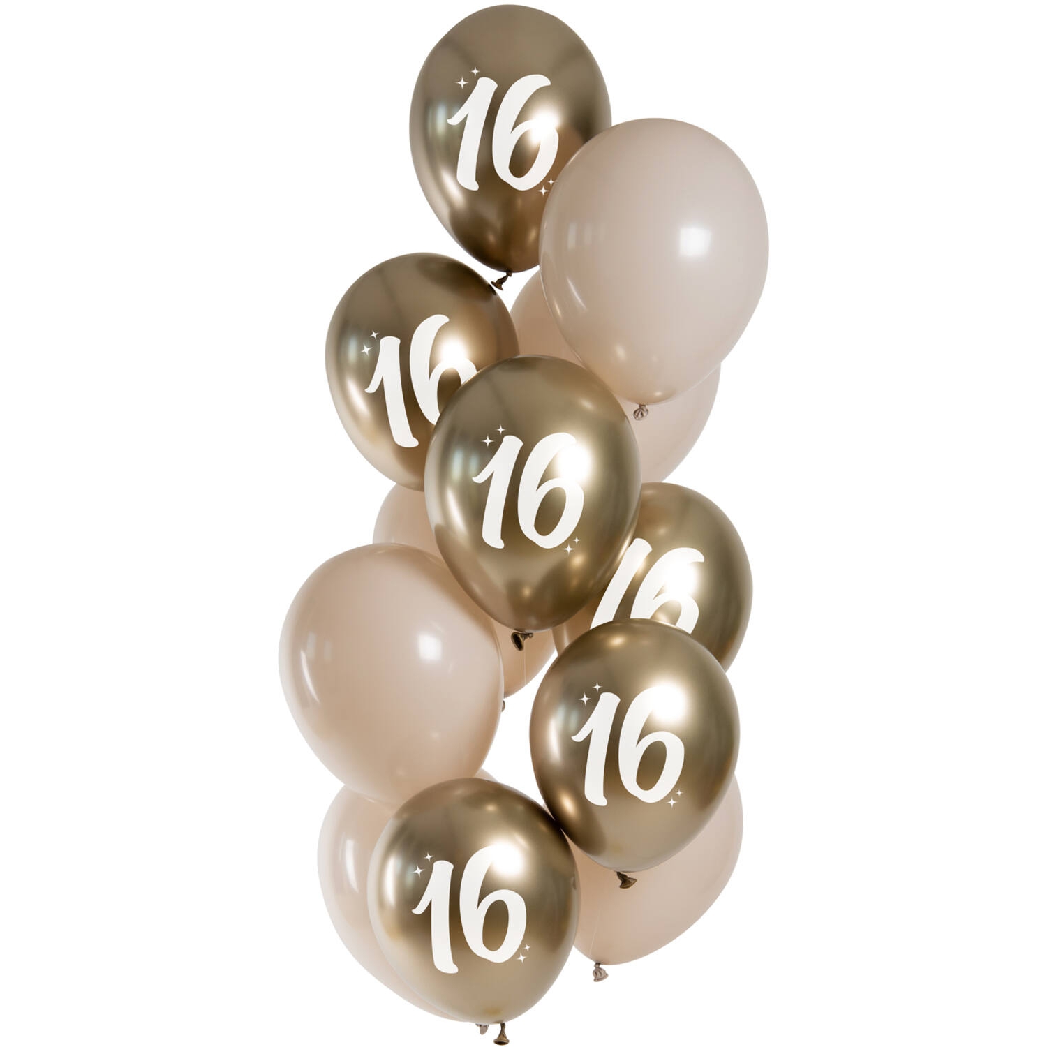 12 Latexballons im Set "Golden Latte 16 Jahre" Ø 33cm 12 Latexballons im Set "Golden Latte 16 Jahre" Ø 33cm