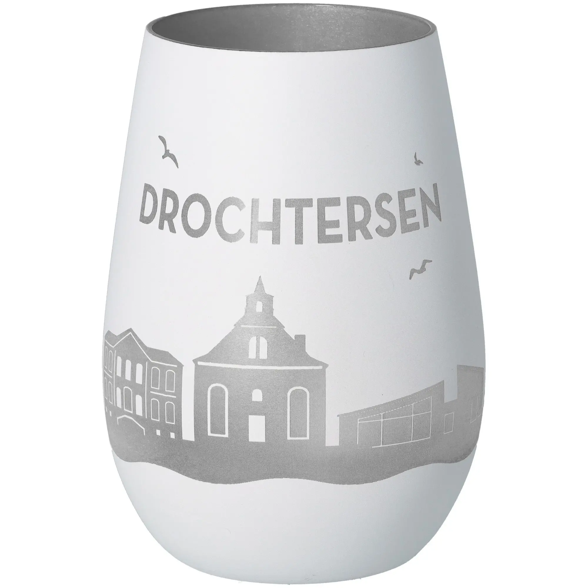 Windlicht Skyline Drochtersen Weiß/Silber