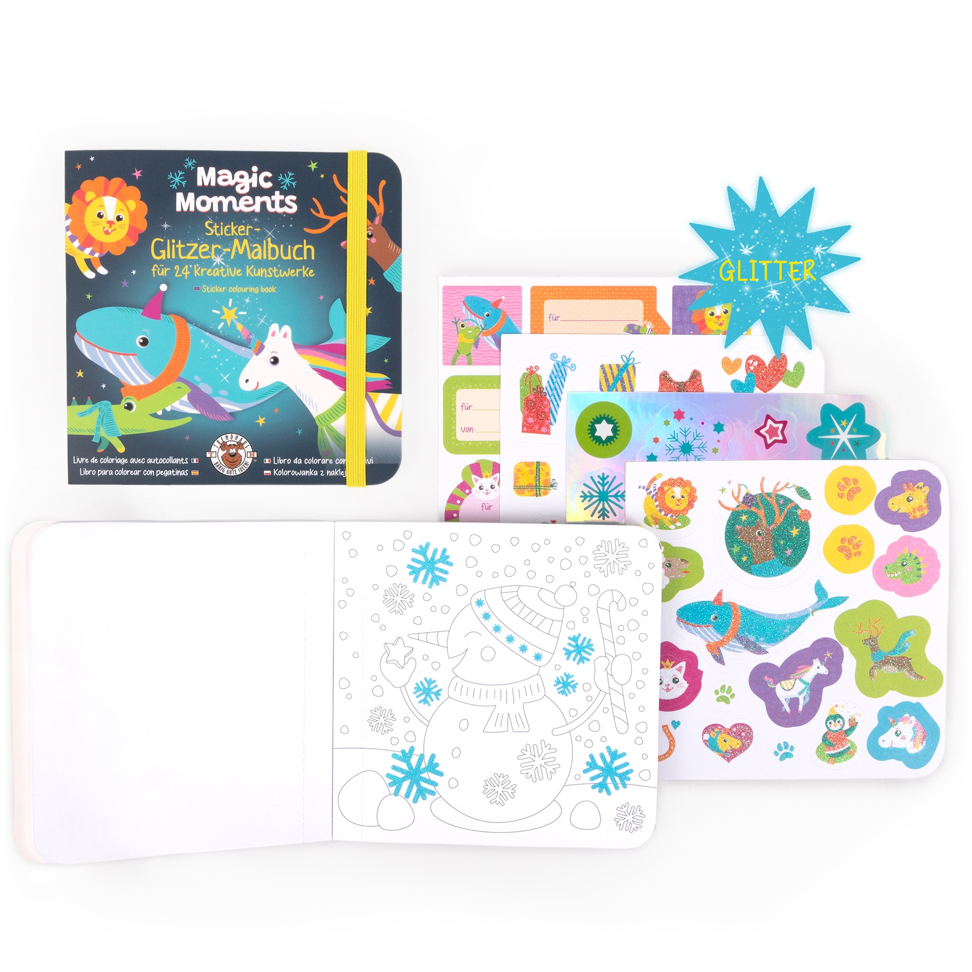 Sticker-Glitzer-Malbuch für 24 Kunstwerke Sticker-Glitzer-Malbuch für 24 Kunstwerke