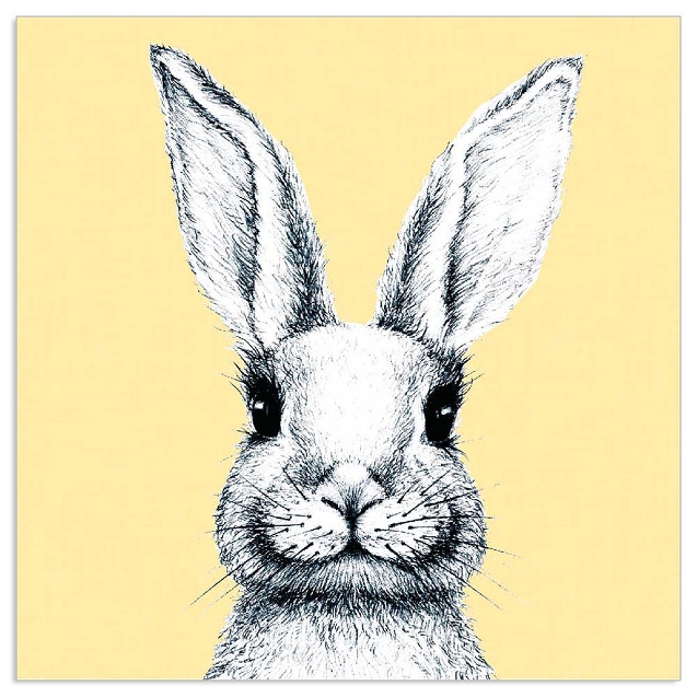 20 Papierservietten "Hase", Gelb 20 Papierservietten "Hase", Gelb