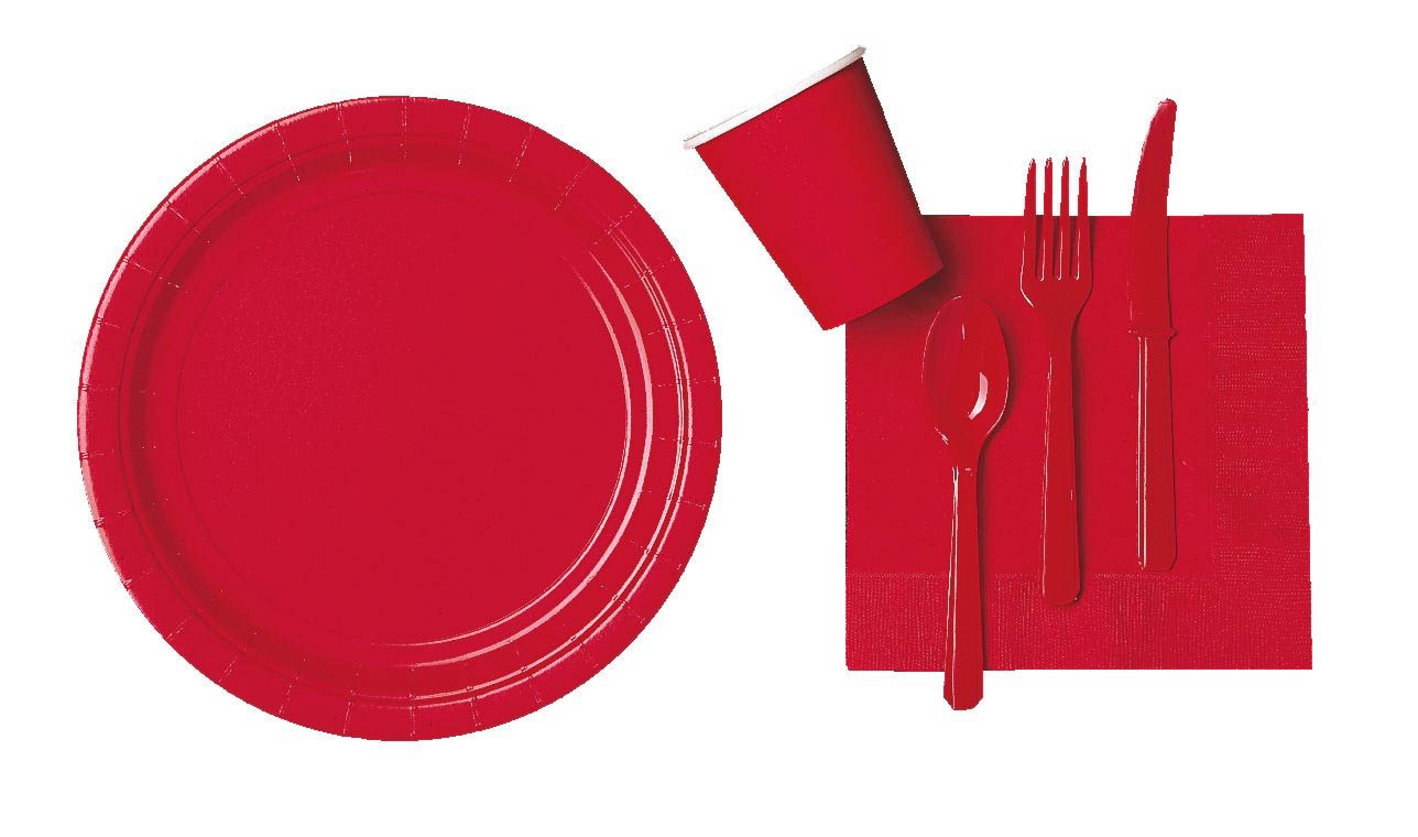 Apfel Rot - 10 Plastikmesser Apfel Rot - 10 Plastikmesser