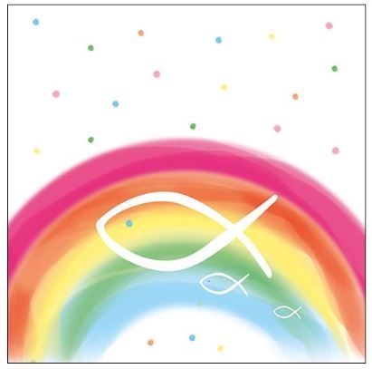 20 Servietten "Bunter Regenbogen" Fische 20 Servietten "Bunter Regenbogen" Fische