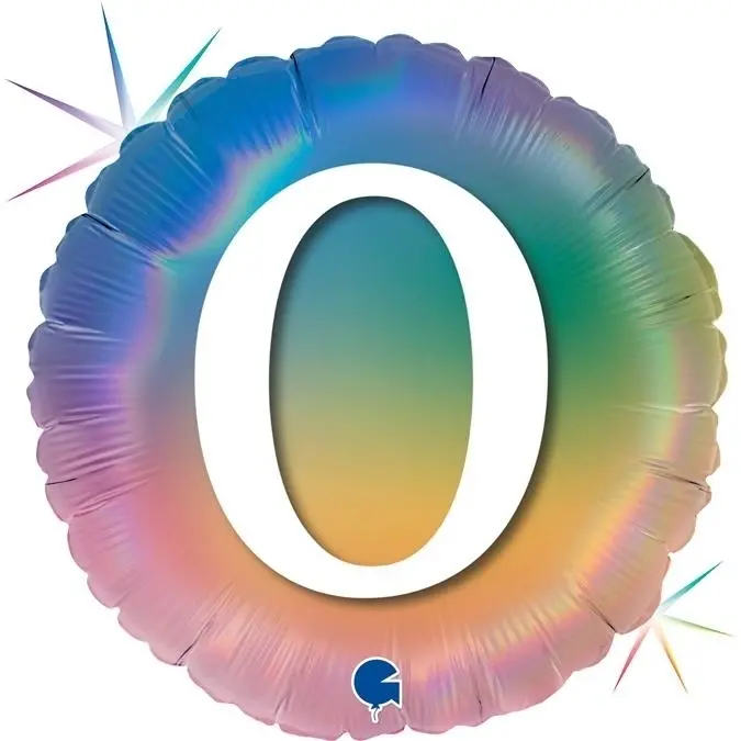 Folienballon Regenbogen "0" 45cm