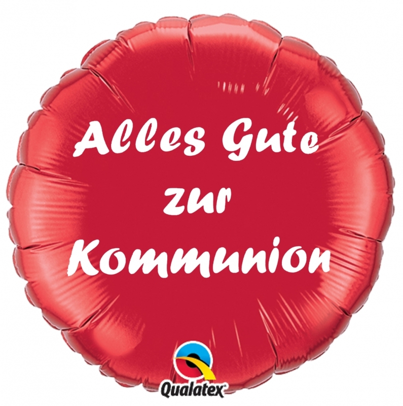 Folienballon Alles Gute zur Kommunion Rot 45cm