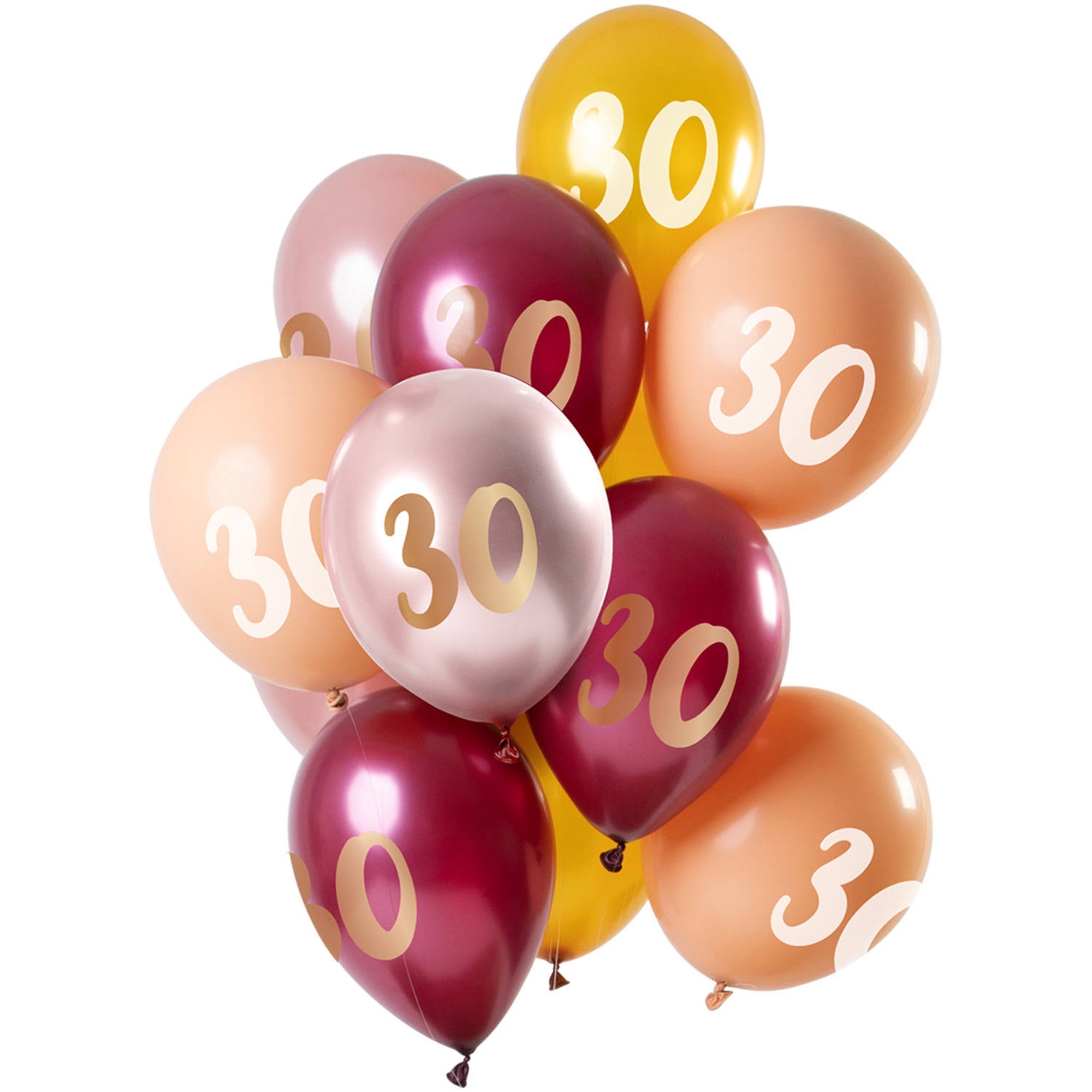 12 Latexballons im Set "Golden Morganite 30 Jahre" Ø 33cm 12 Latexballons im Set "Golden Morganite 30 Jahre" Ø 33cm
