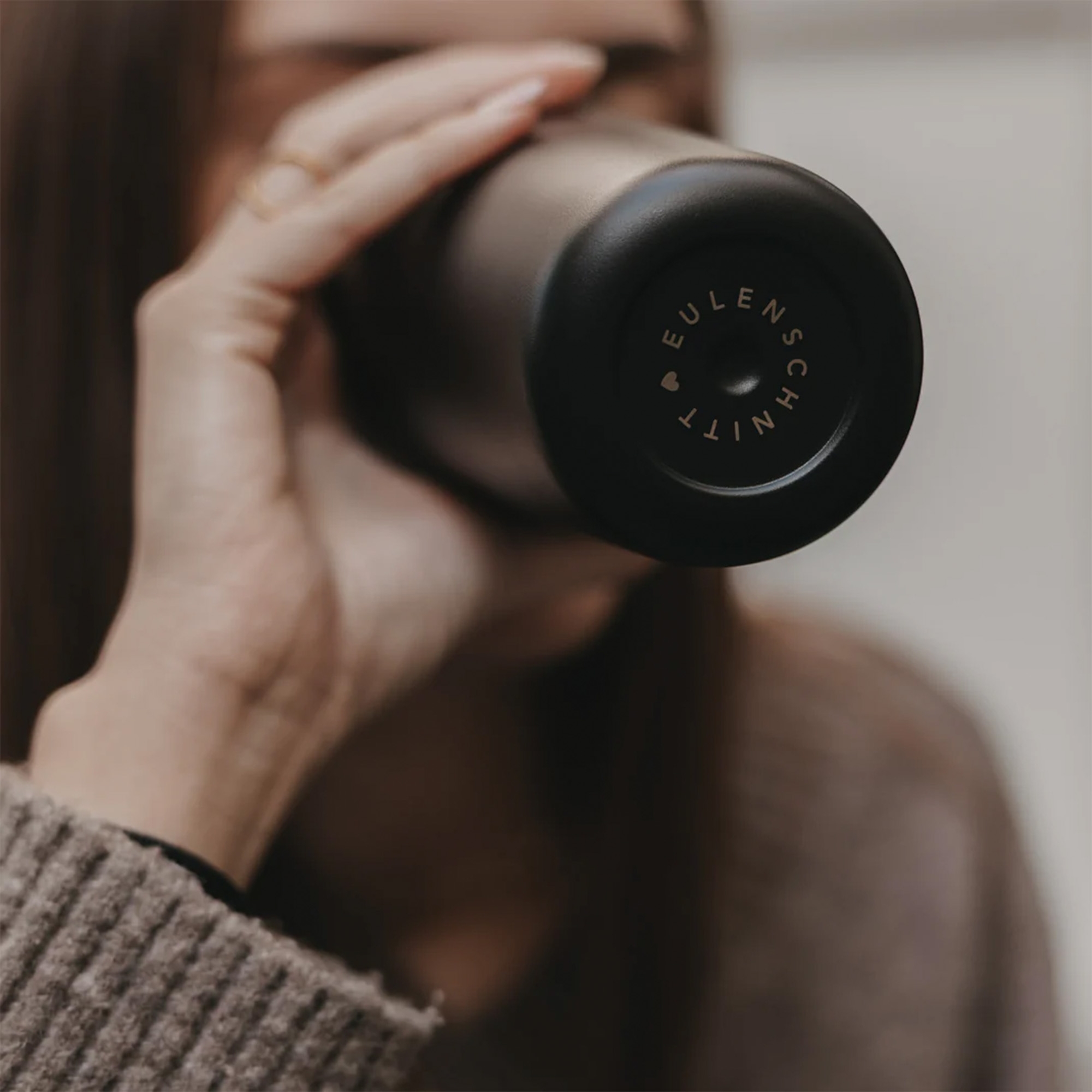 Eulenschnitt - To go Becher "Herz" Schwarz Trinkflasche, Schwarz, Kunststoff, einheitlich, Lifestyle