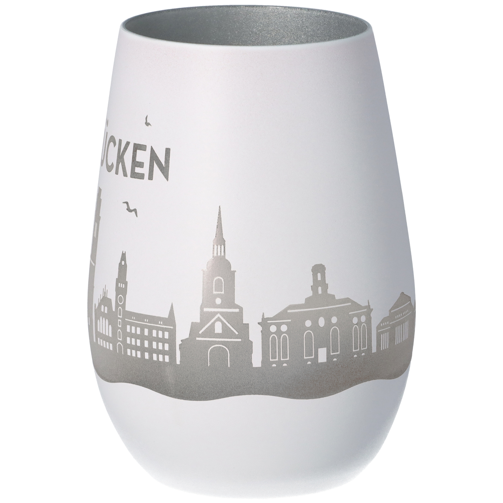 Windlicht Skyline Saarbrücken Weiß/Silber Windlicht Skyline Saarbrücken Weiß/Silber