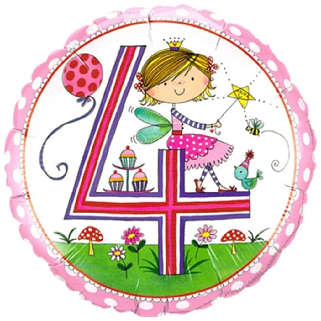Luftballon, Mädchen-Design, Feier-Illustration, Kreuz-Form, Garten-Szene
