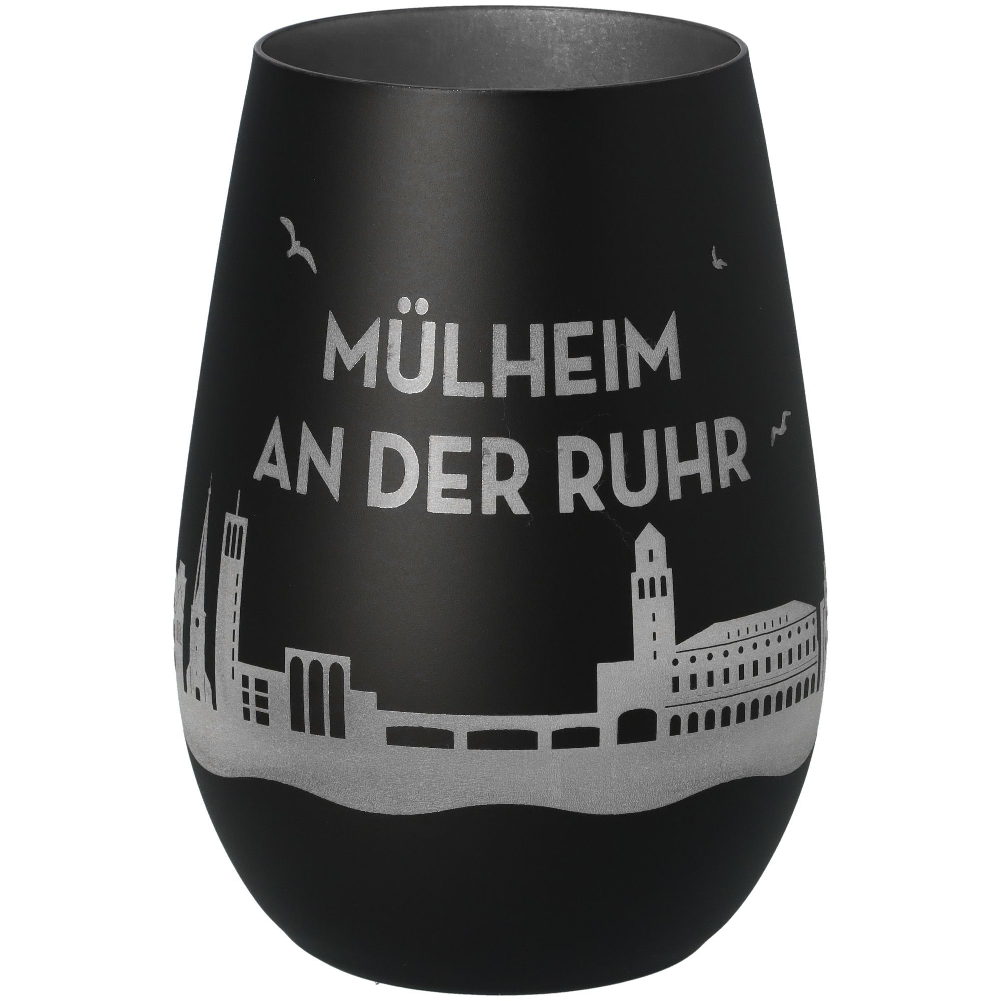 f84528bc333a98121890aa247859e7c9b6870217 Windlicht Skyline Mülheim an der Ruhr Schwarz/Silber