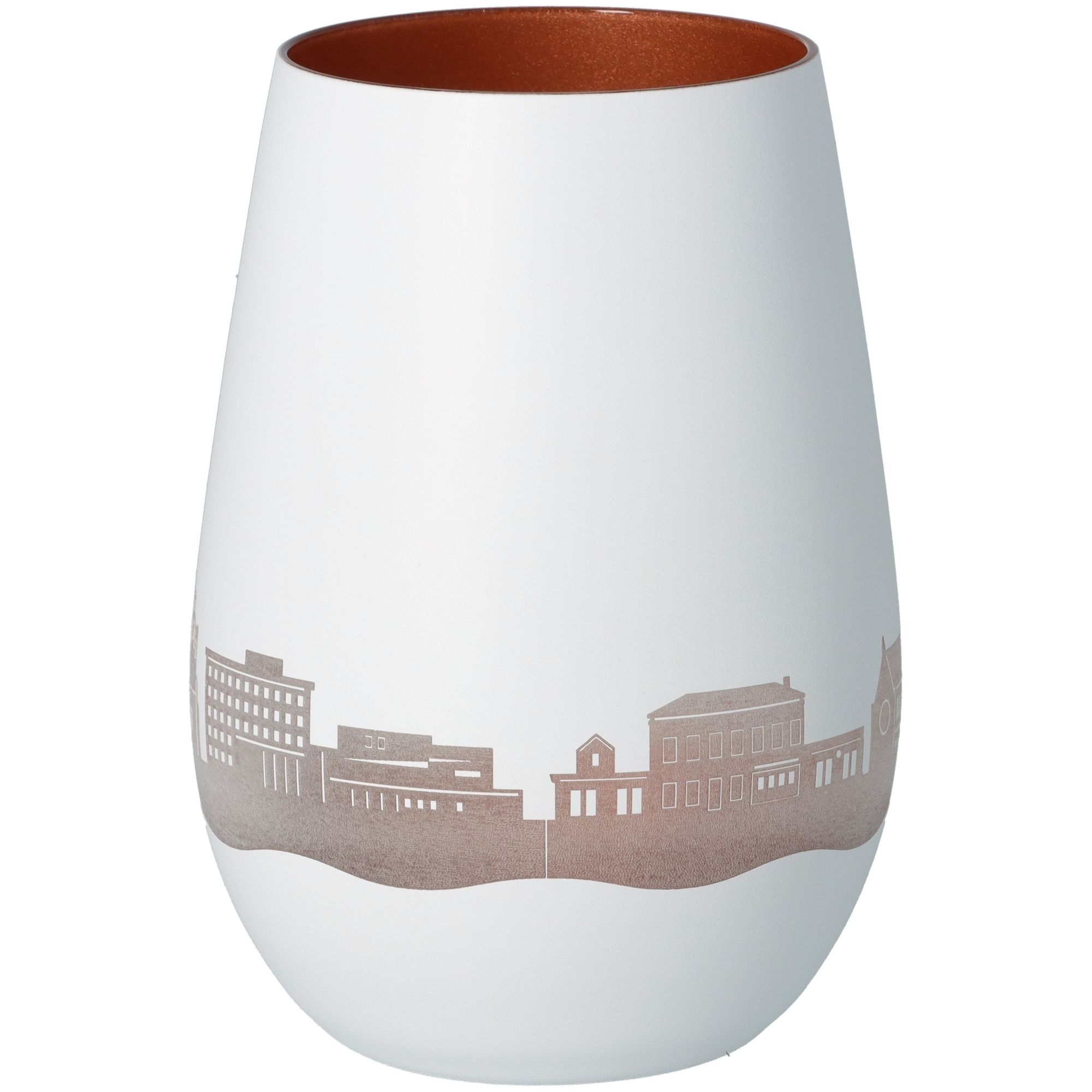 Windlicht Skyline Pinneberg Weiß/Bronze Töpferei, Krug, Vase, Kunst, Porzellan