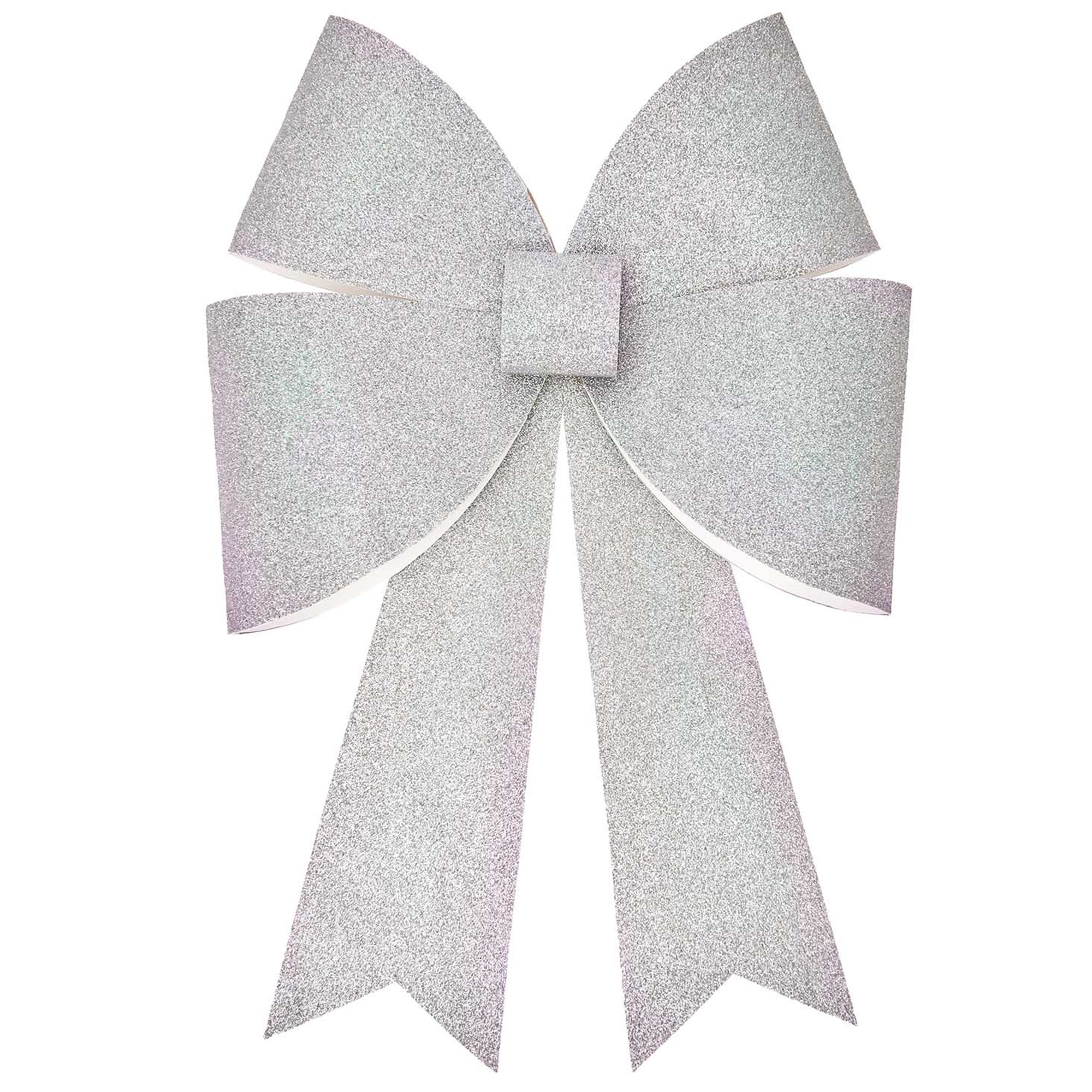 94ef45e9b0111222e048ff0c17be97accacbe442 Bastelset XL-Weihnachtsschleife, Glitzer Silber Irisierend