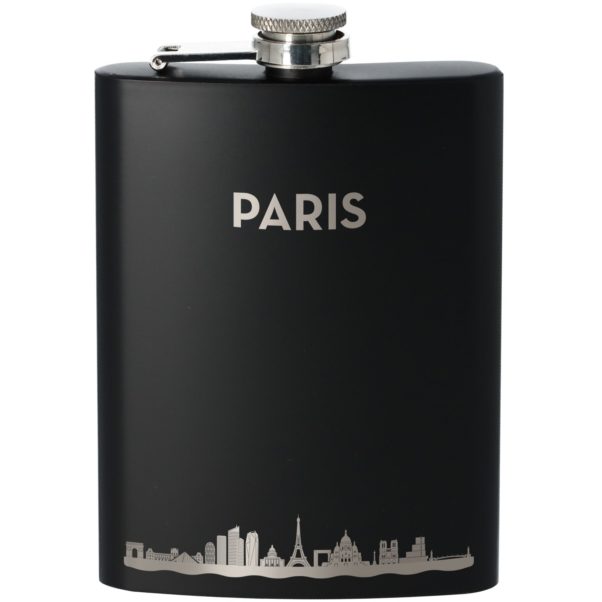Flachmann Skyline Paris Schwarz 225ml Flasche, Rasierwasser