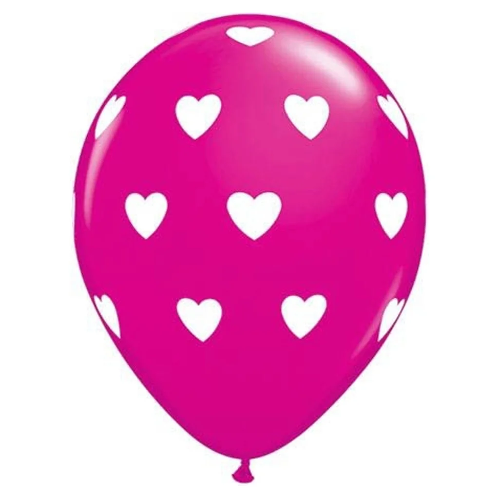 Ballon, Herzen Muster, Pink, Latexfarbe, Party Deco