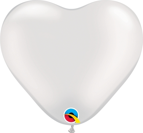 Qualatex Latexballon Herz Pearl White Ø 15cm