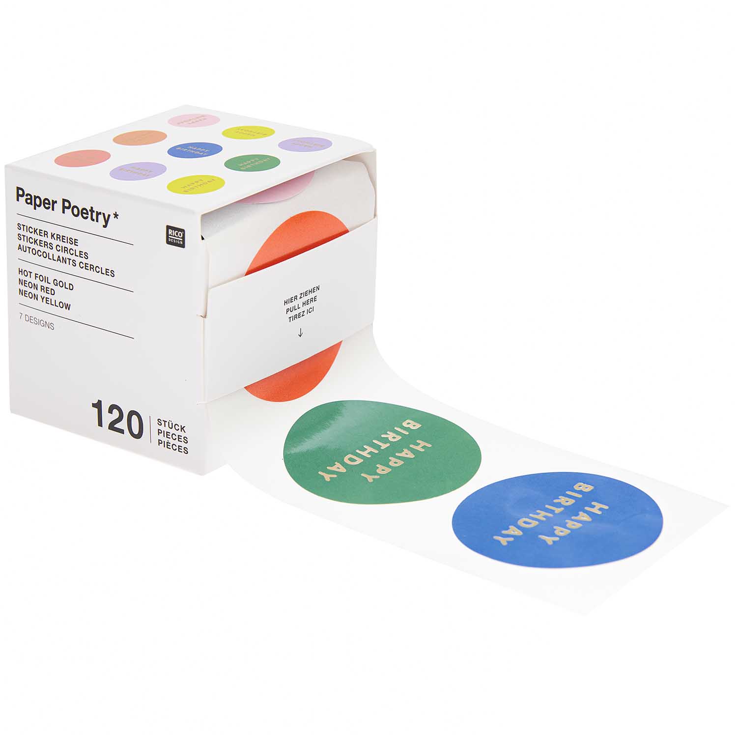 Sticker "Happy Birthday" Kreise Sticker "Happy Birthday" Kreise