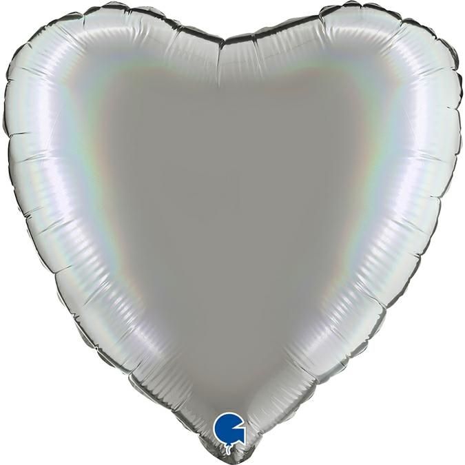 Folienballon Herz Rainbow Holo Platinum Pure 45cm