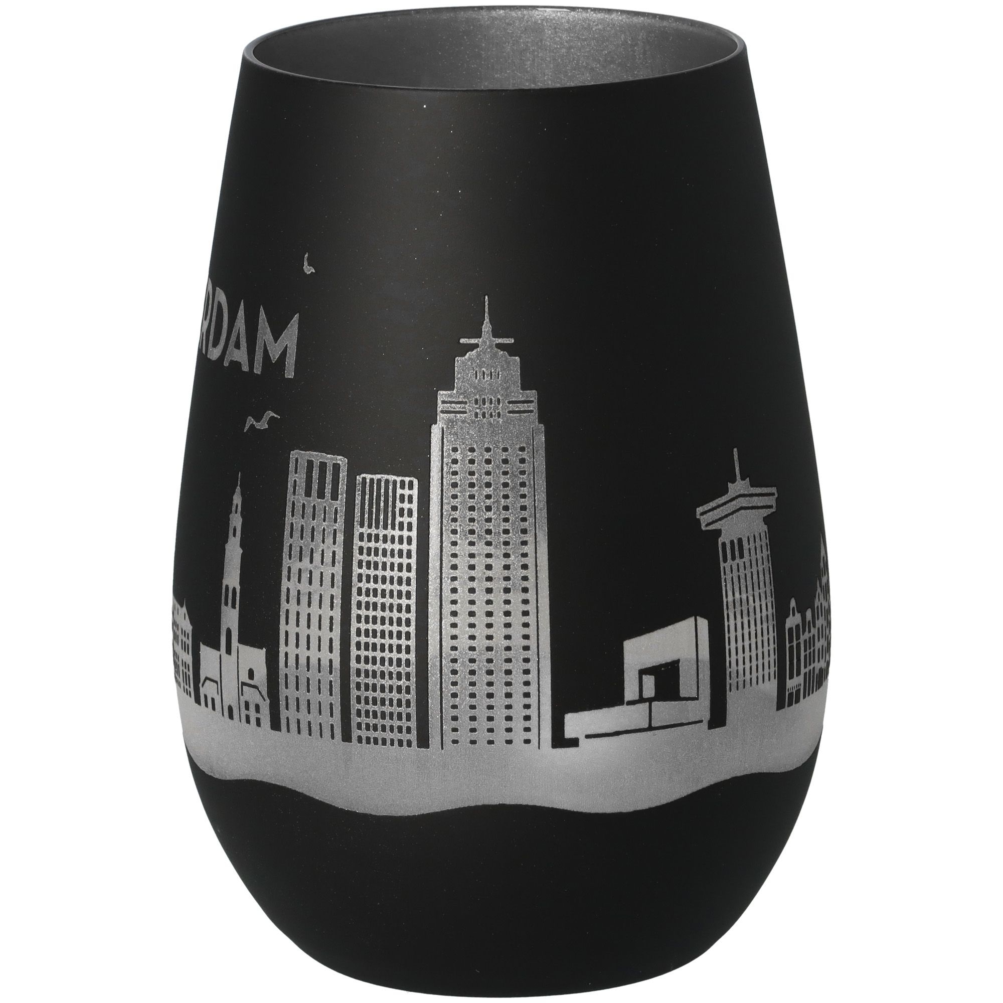 Windlicht Skyline Amsterdam Schwarz/Silber Töpferei, Krug, Vase