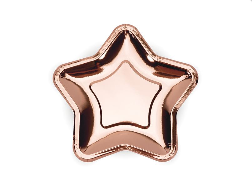 6 Pappteller "Kleiner Stern", Roségold 6 Pappteller "Kleiner Stern", Roségold