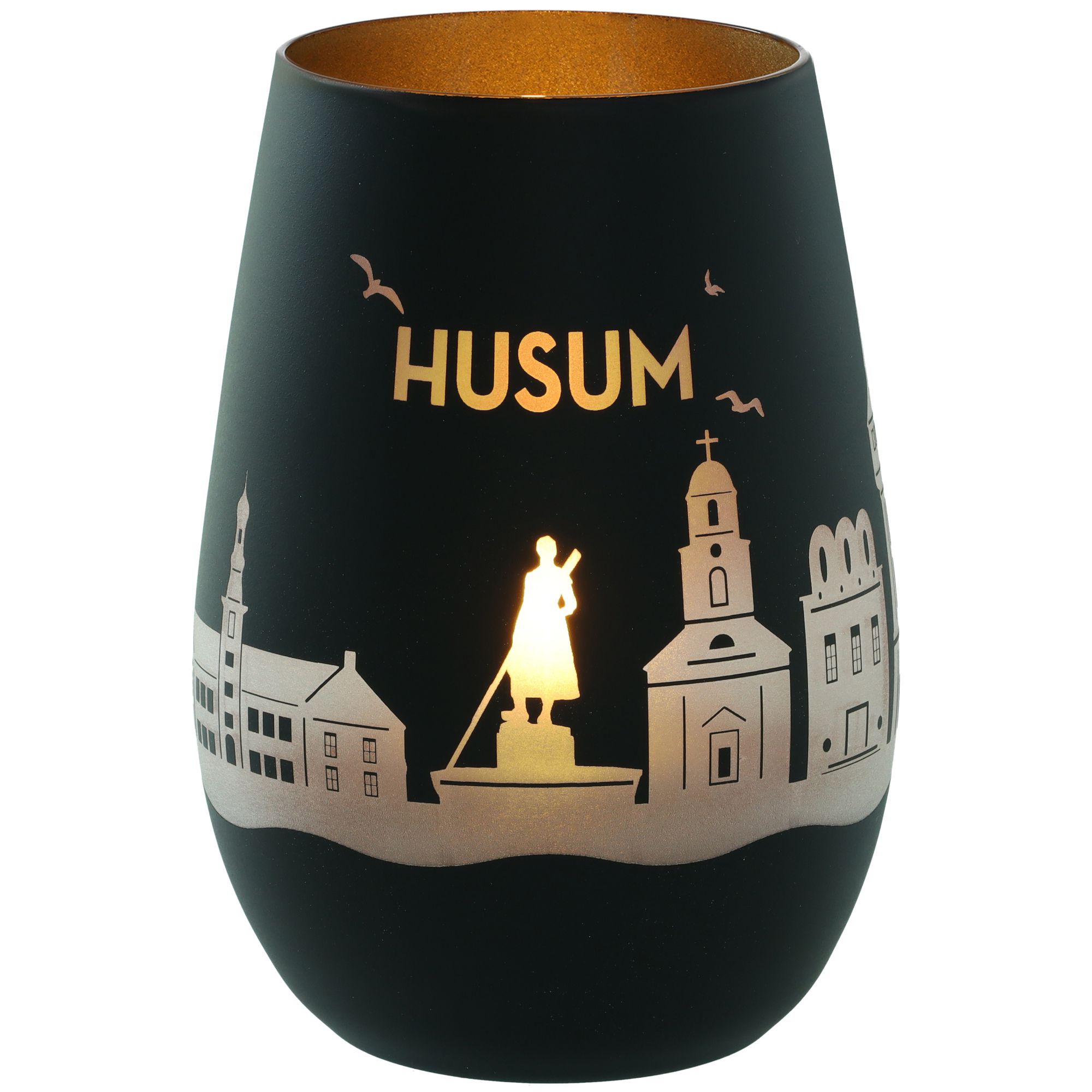 Windlicht Skyline Husum Schwarz/Gold Windlicht Skyline Husum Schwarz/Gold