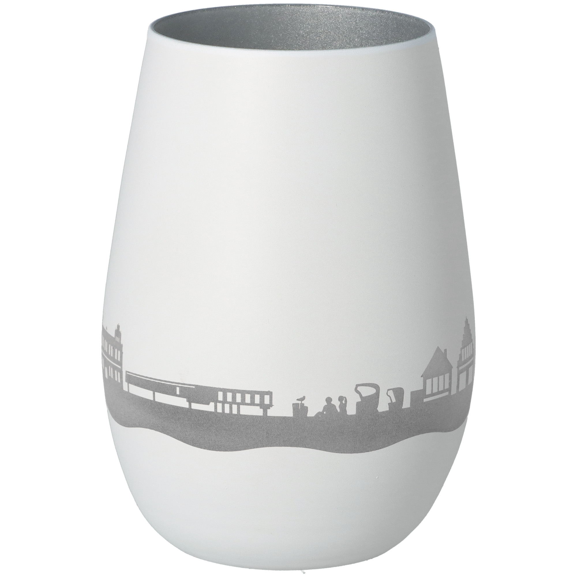 Windlicht Skyline Heiligenhafen Weiß/Silber Windlicht Skyline Heiligenhafen Weiß/Silber