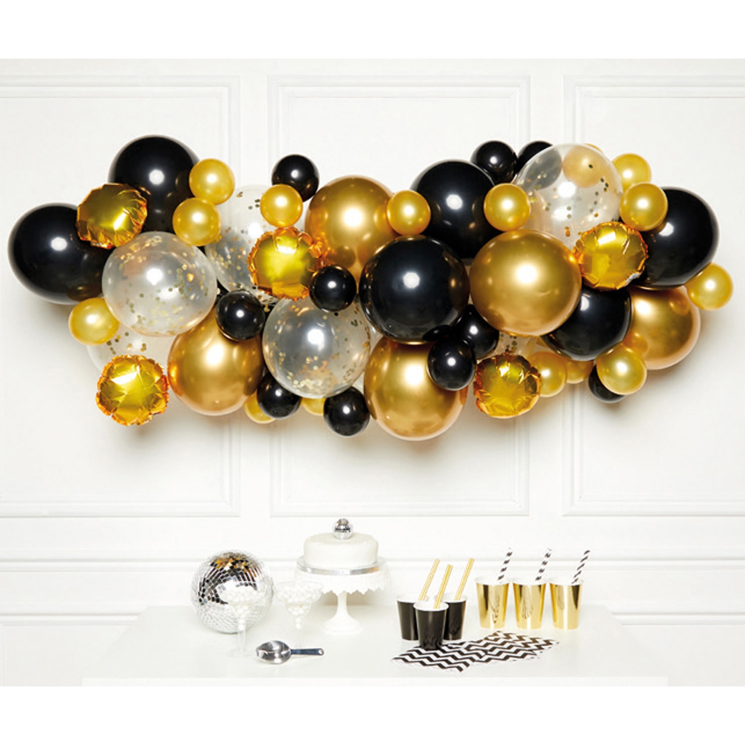 DIY Ballongirlande zum selberbauen - Schwarz / Gold DIY Ballongirlande zum selberbauen - Schwarz / Gold