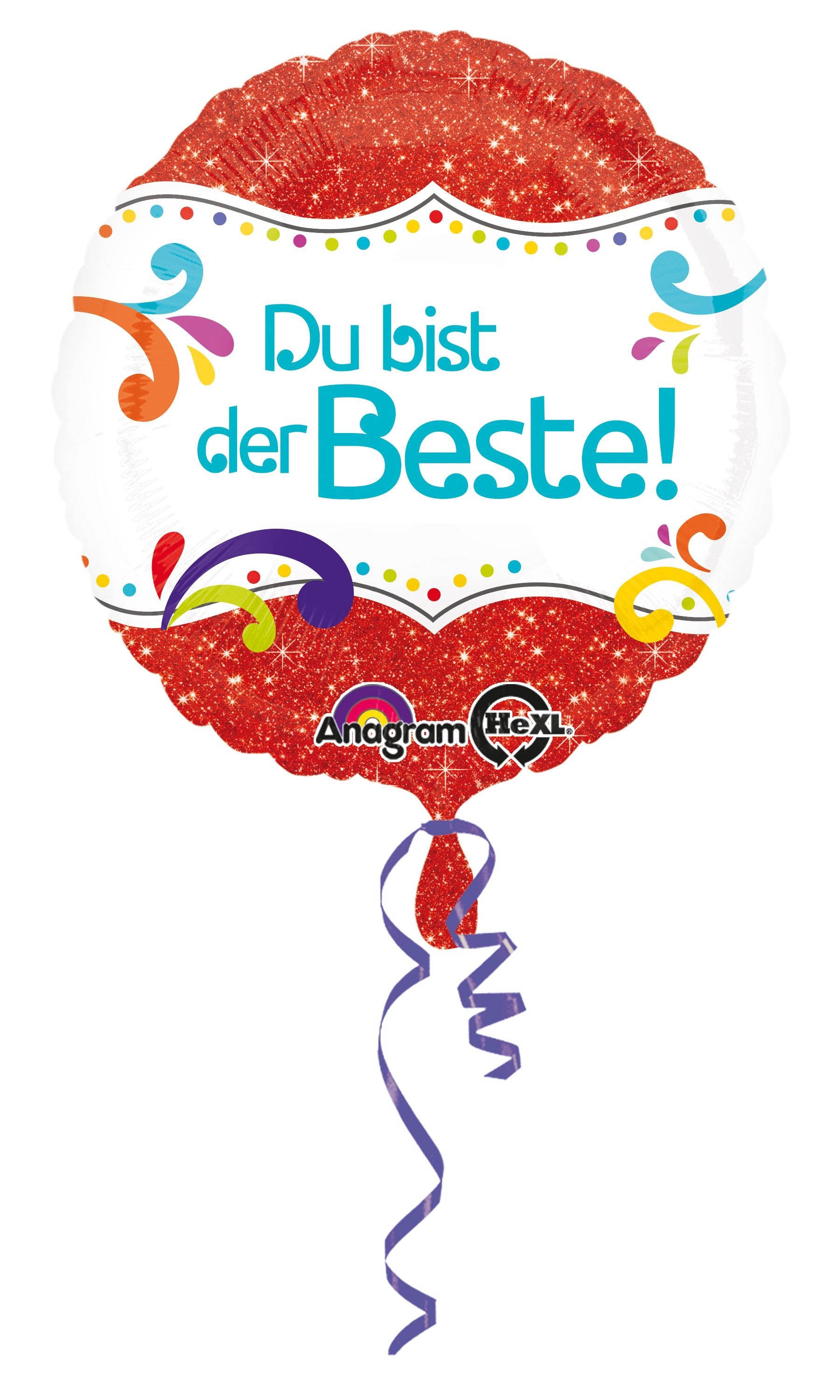 Folienballon Du Bist Der Beste 43cm