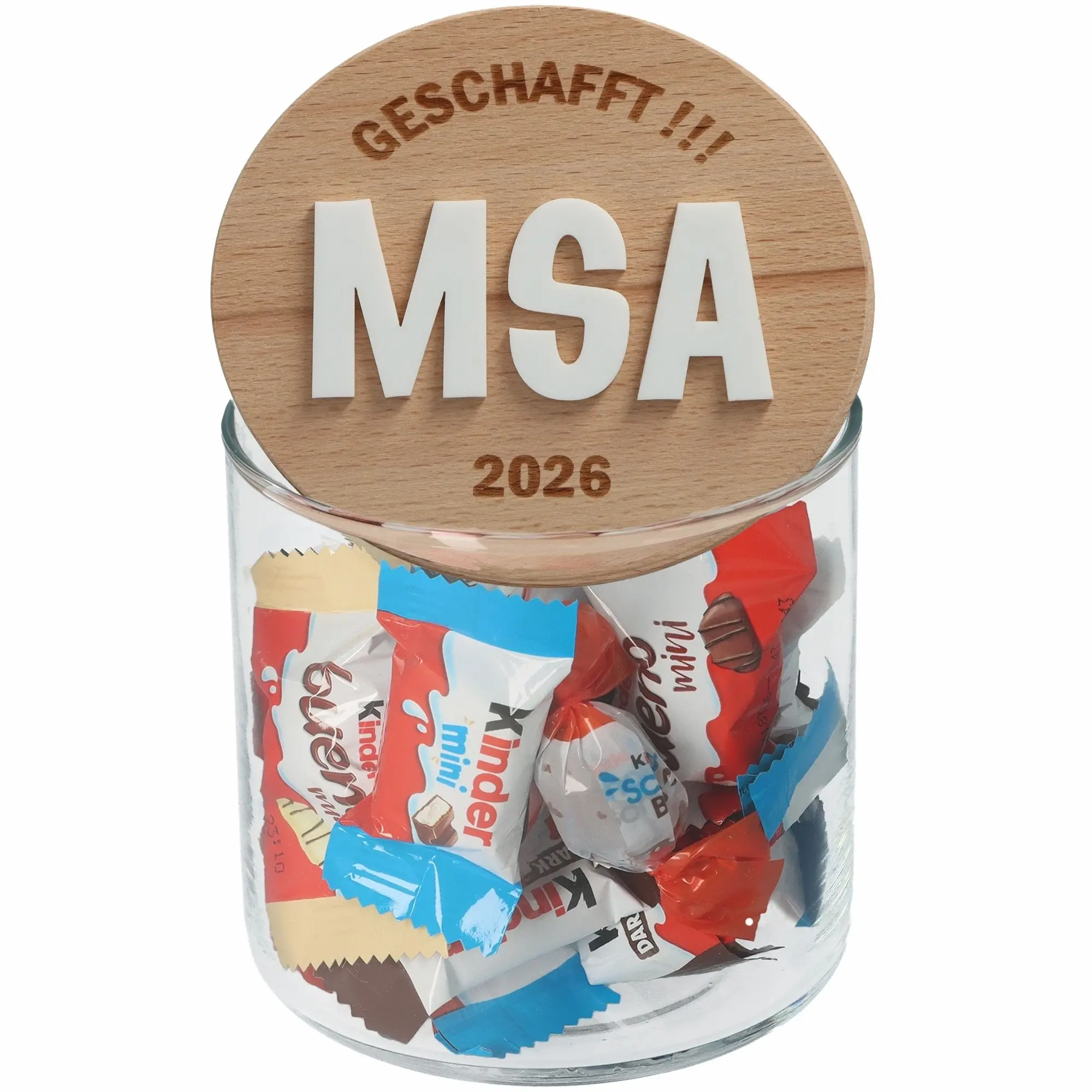bonbons, keksdose, glasbehälter, holzdeckel, geschenk
