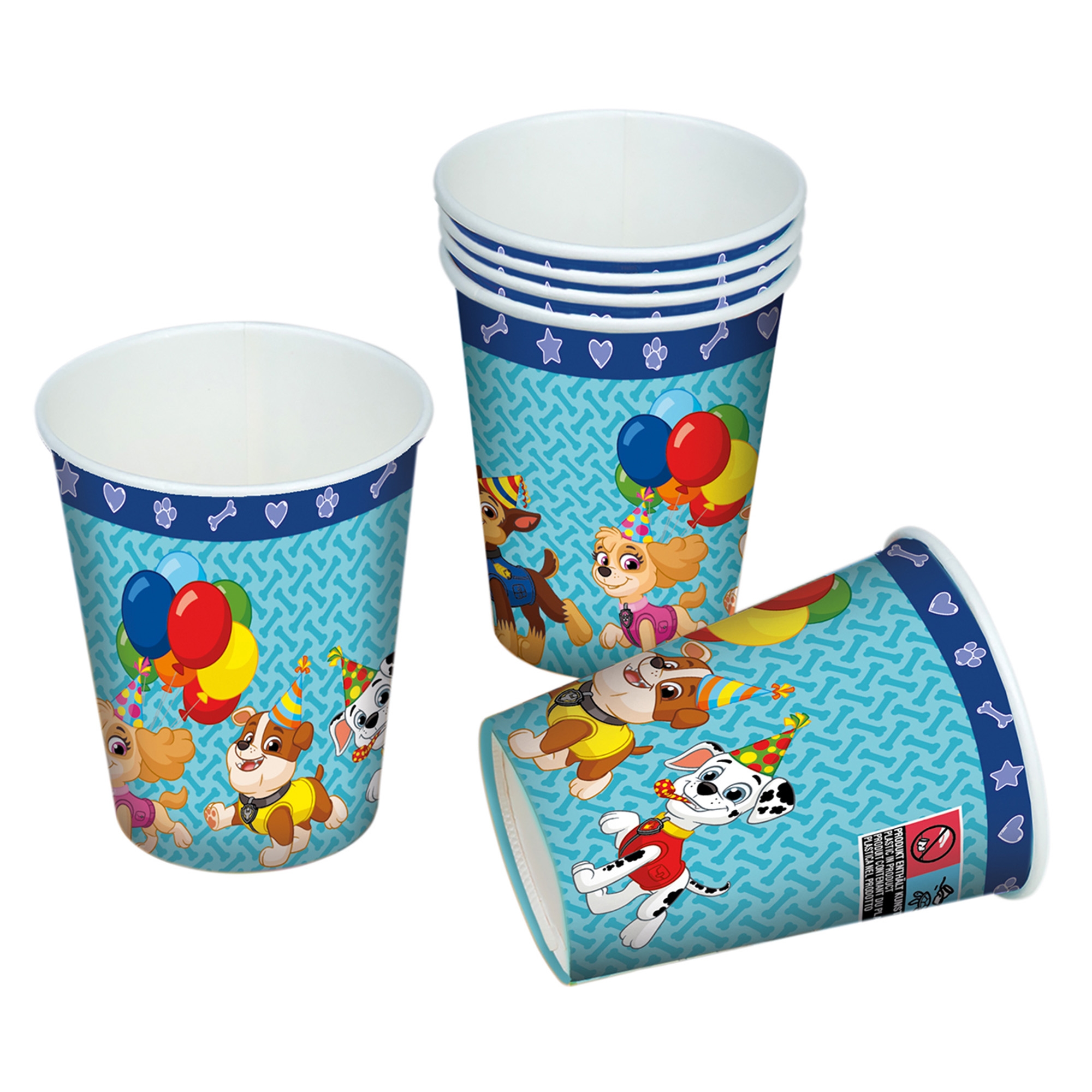 Paw Patrol - 6 Pappbecher in Blau Pokal, Band
