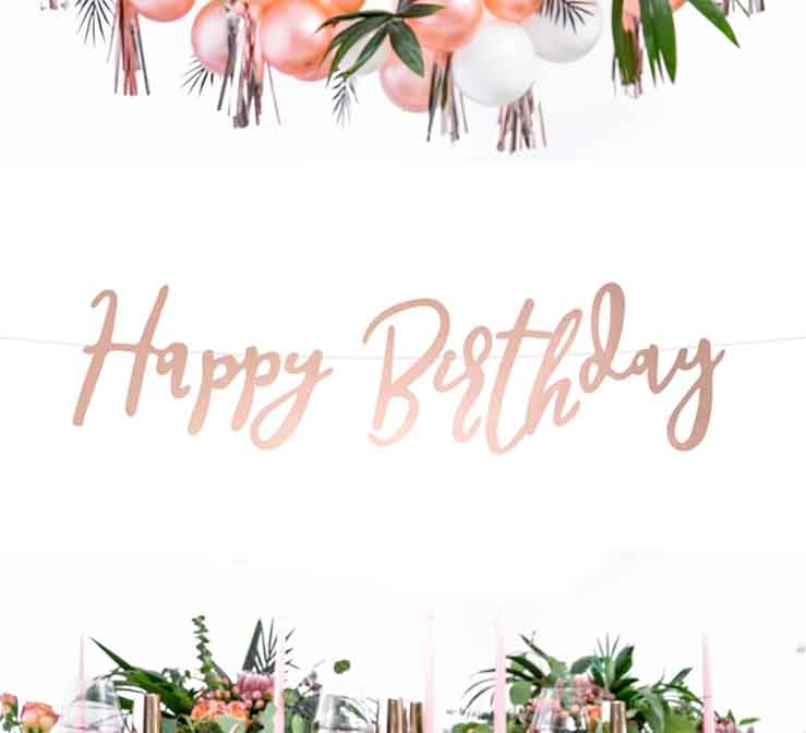 Girlande - "Happy Birthday", roségold Girlande - "Happy Birthday", roségold