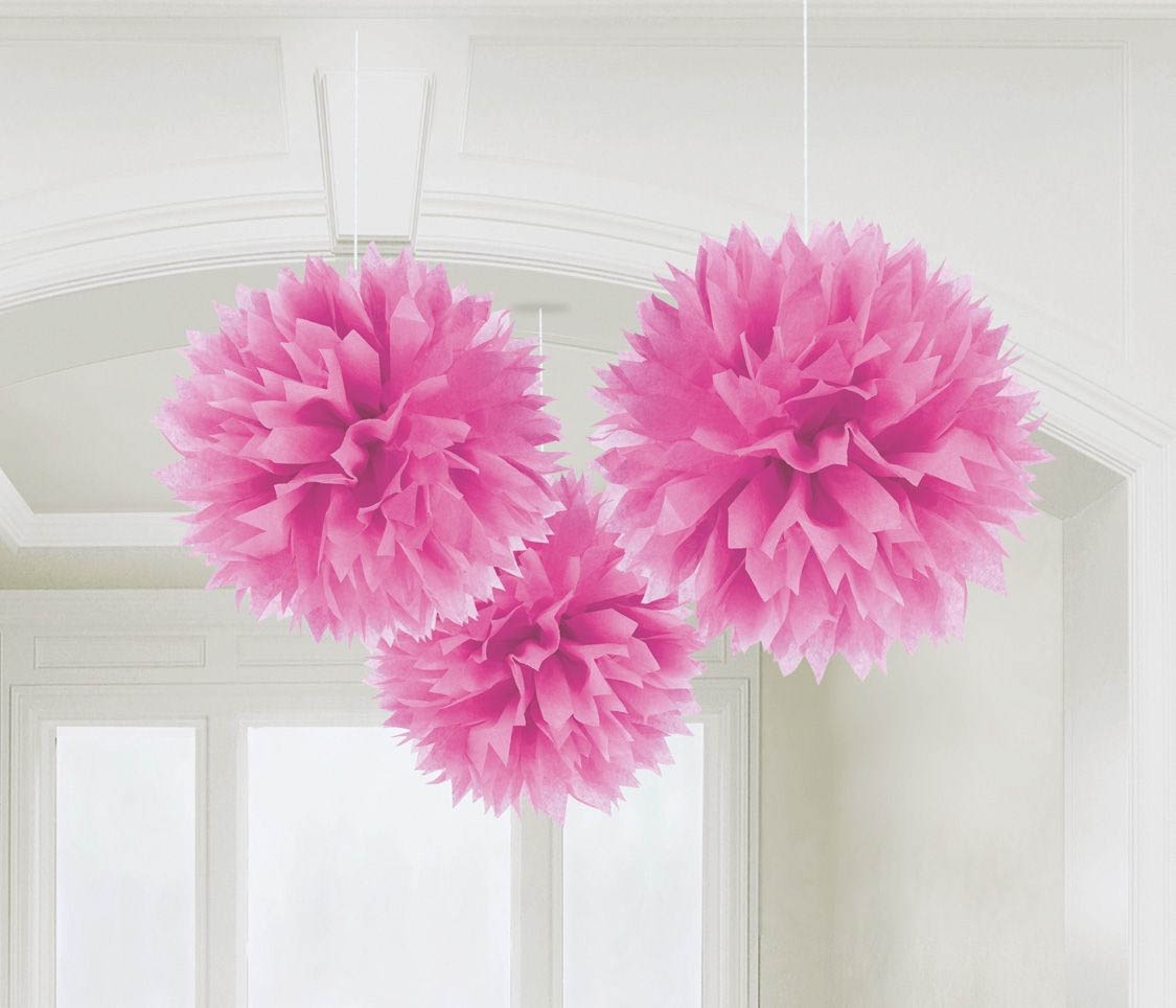 Rosa - 3 Fluffy Pom Poms Rosa - 3 Fluffy Pom Poms