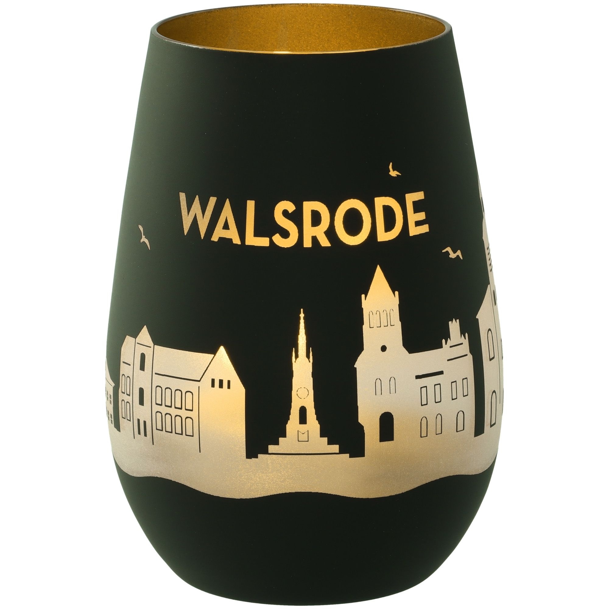 Windlicht Skyline Walsrode Schwarz/Gold Krug, Töpferei, Lampe
