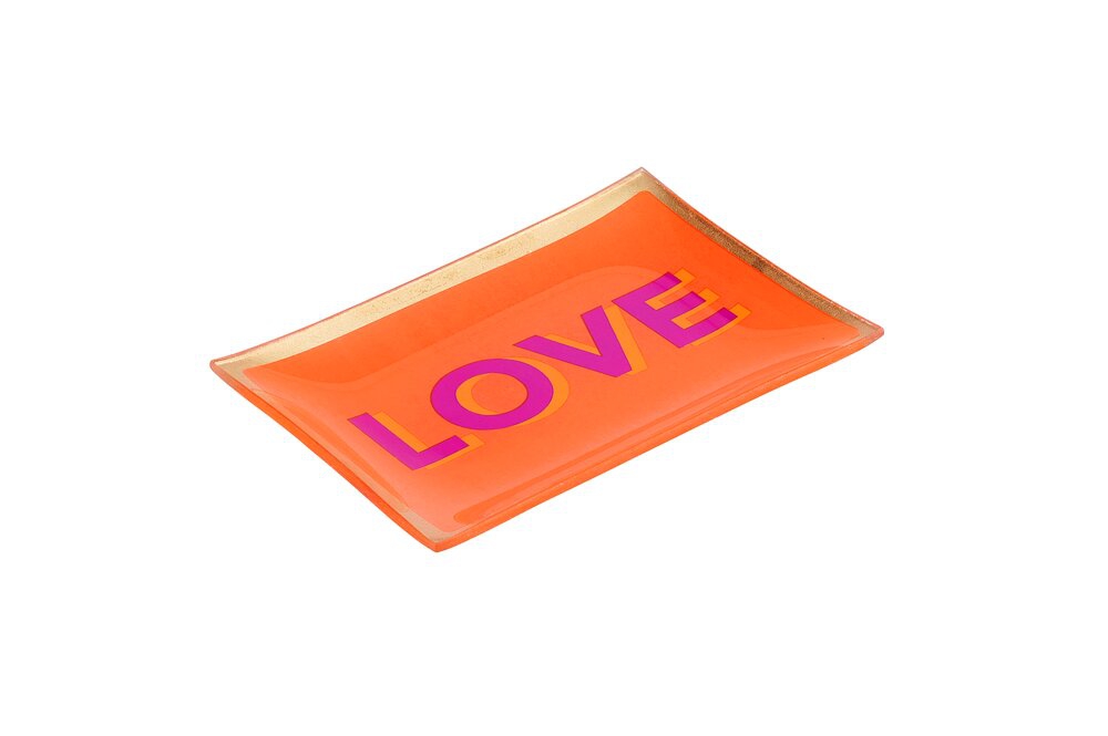 Glasteller "Love", Orange - M Glasteller "Love", Orange - M
