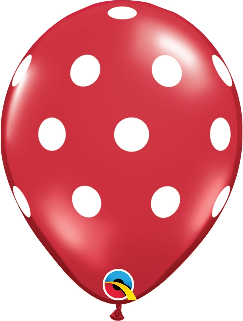 Qualatex Latexballon Big Polka Dots verschiedene Farben Ø 30cm