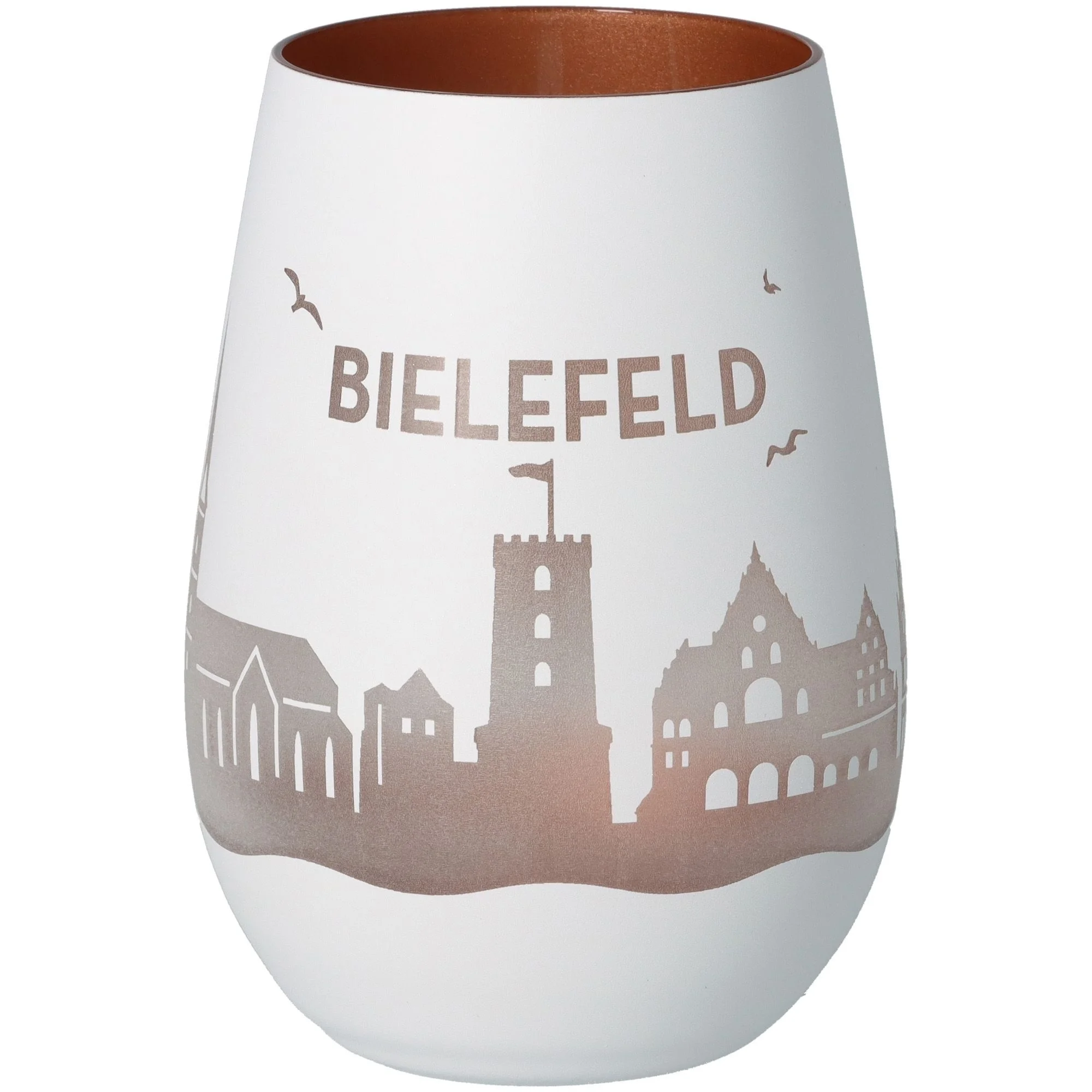 weinglas, gläser, weiß, stadt silhouette, rosé innen