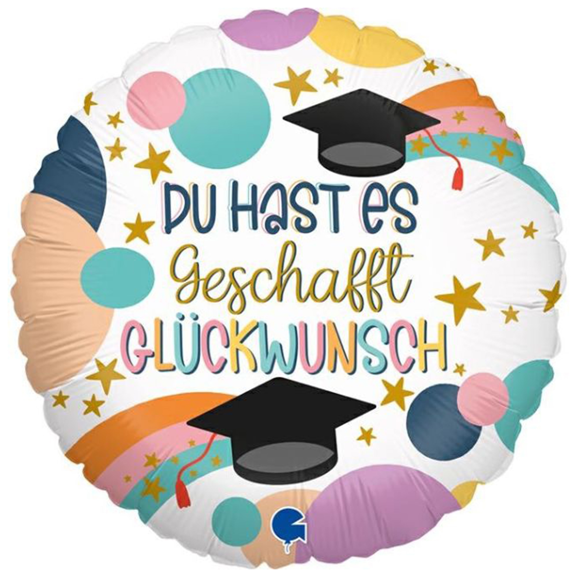 Folienballon "Du hast es geschafft, Glückwunsch" 45cm Leute, Person, Abschluss