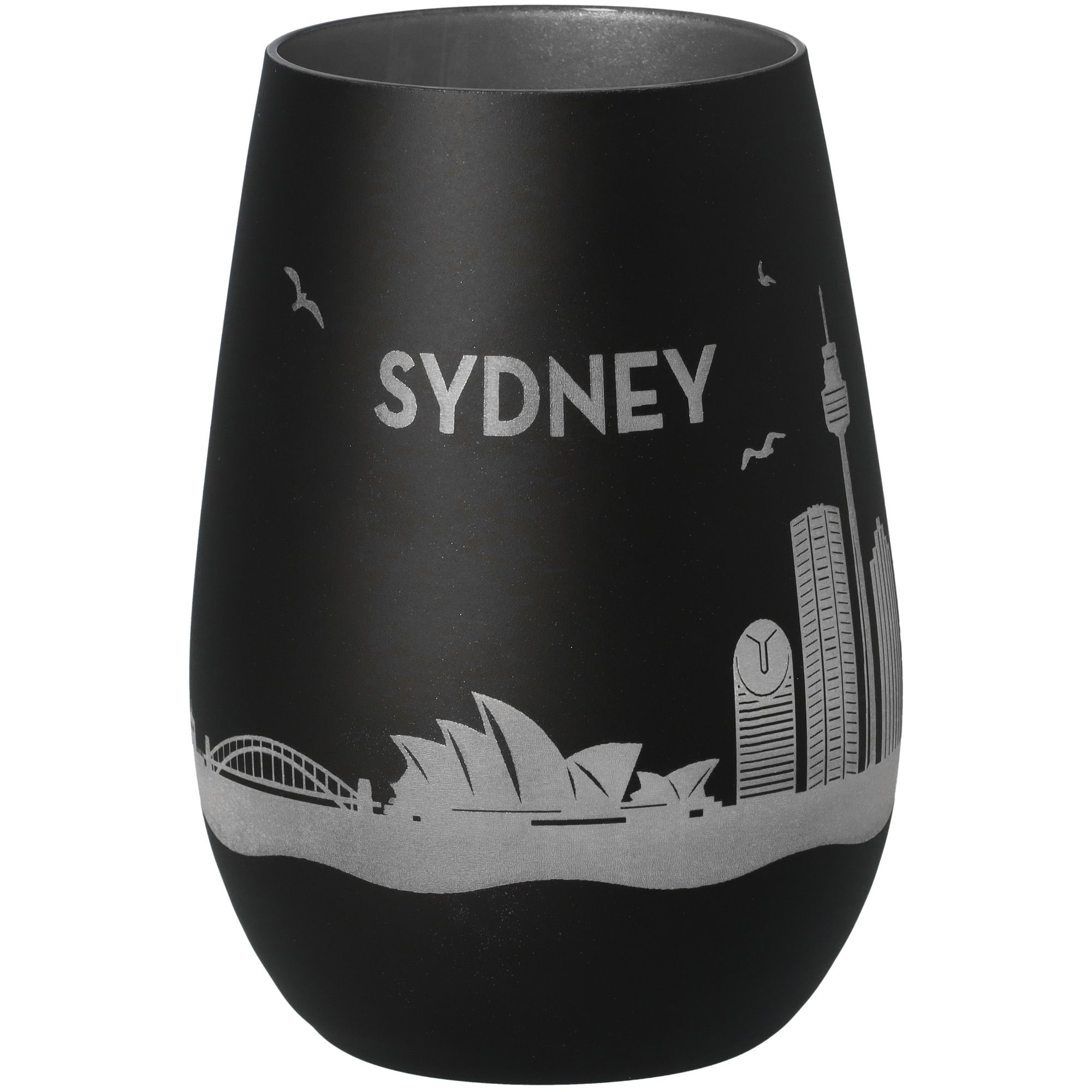 Windlicht Skyline Sydney Schwarz/Silber Krug, Töpferei, Vase, Glas