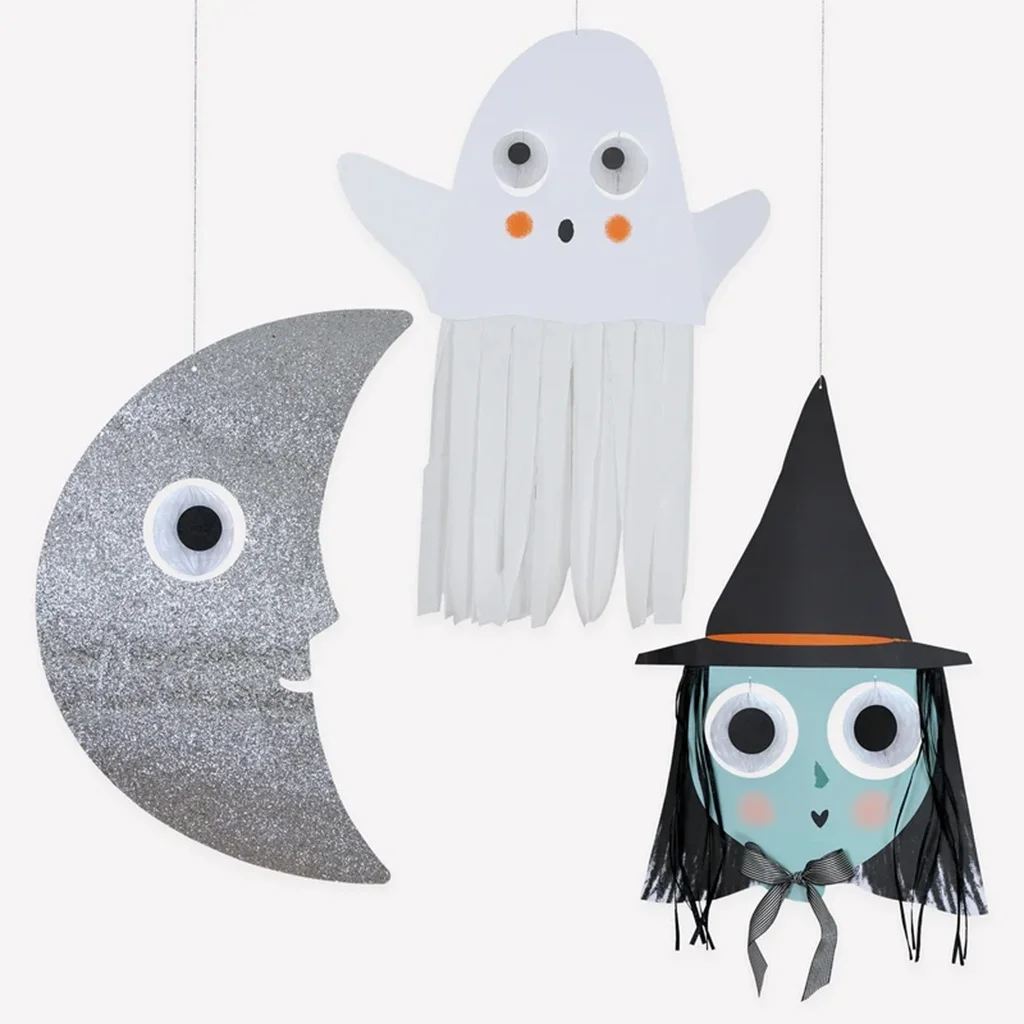 Hänger-Decor, Geist, Mond, Hexe, Papierkunst