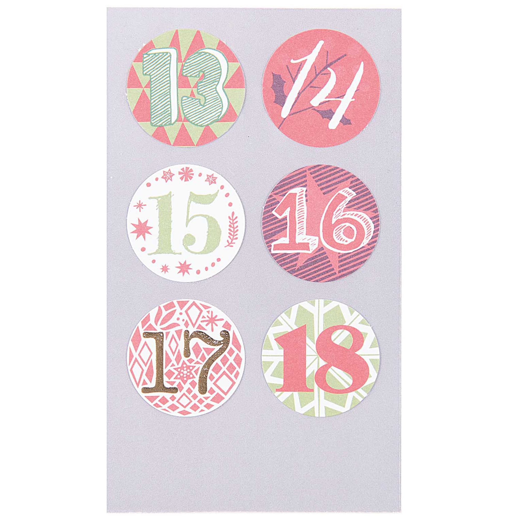 5f841a8d8f5cee8ecc1bd2774c7f3d4c2763b1a1 Adventskalender Sticker - Rot / Grün