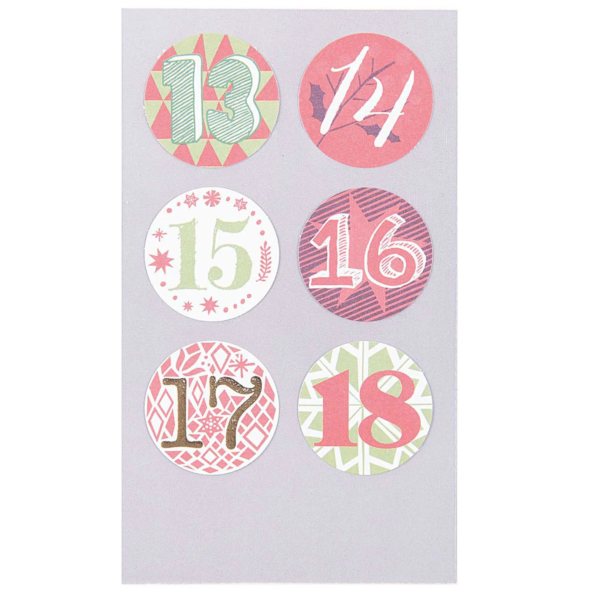 Adventskalender Sticker - Rot / Grün